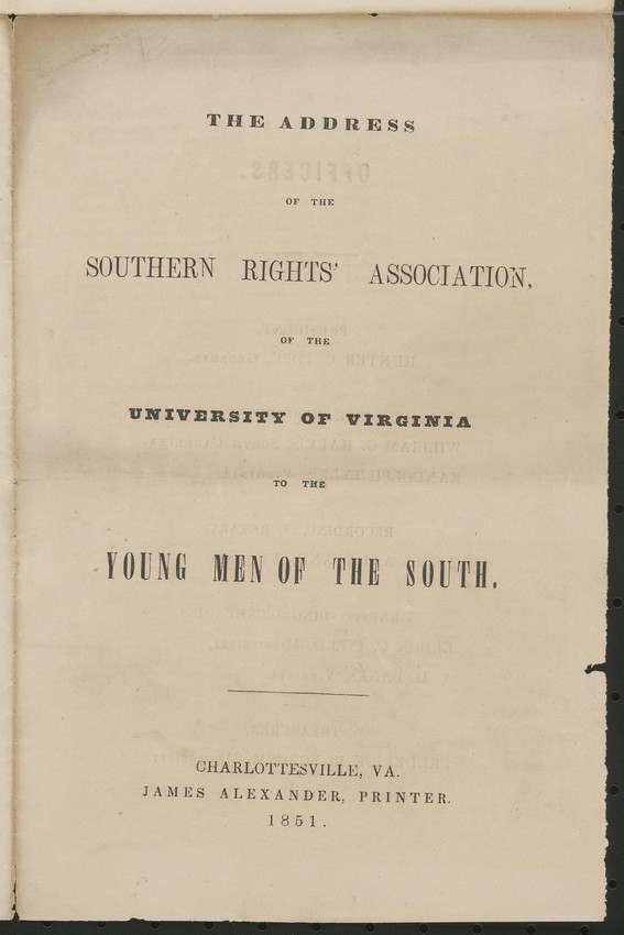 Southern Rights Association Pamphlet